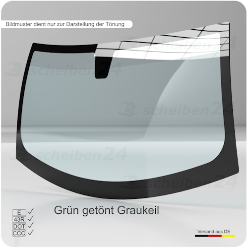 Kundenangebot Frontscheibe Windschutzscheibe für BMW 3-Er Typ E90, E91 Bj.2004-2012 Grün getönt Graukeil mit Leiste