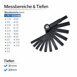 Autoglas Frontscheibe Windschutzscheibe Spaltmaß Fühlerlehre ko-rep für die Montage